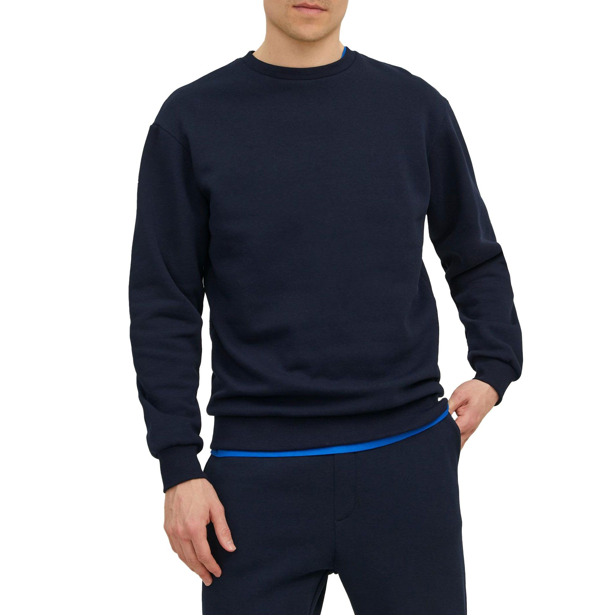 JACK & JONES Jjebradley Sweat Crew Noos, Felpa Uomo, Marino, XL