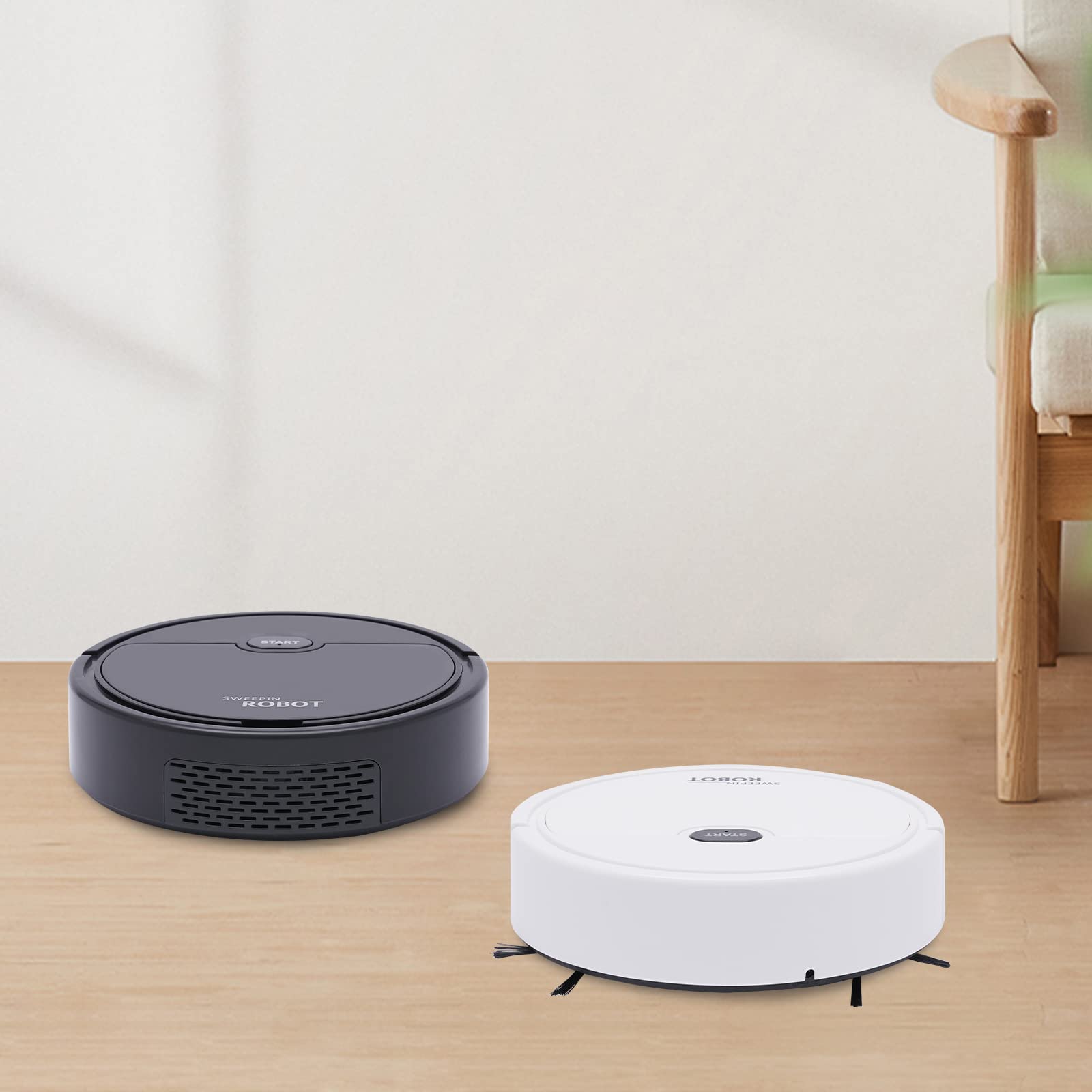 Aspirateur robot intelligent - Forte aspiration - Auto-chargé - Silencieux - Ultra fin - Fonction d'essuyage pour sols durs - Tapis et poils d'animaux de compagnie