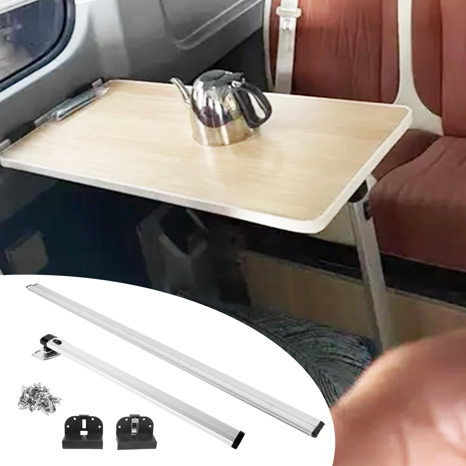 Pata De Mesa Extraíble Y Riel Deslizante para Yate De Autocaravana, Patas Plegables De 73 cm/28 Pulgadas, Rieles Guía De 100 cm/38 Pulgadas, Soporte De Base De Mesa para Autocaravana