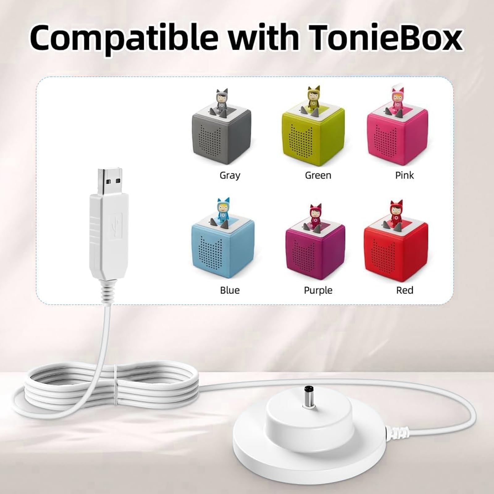 Charger for Tonies Compatible with TonieBox Audio Player Charging Base Station, for Tonie Box Original Power Cord Replacement - Image 4