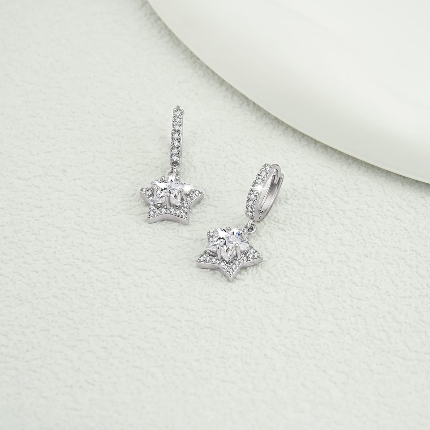 Star Earrings CZ Drop Dangle Earrings Cute Earrings for Women Dainty Cubic Zirconia Earrings Stud Jewelry Gifts
