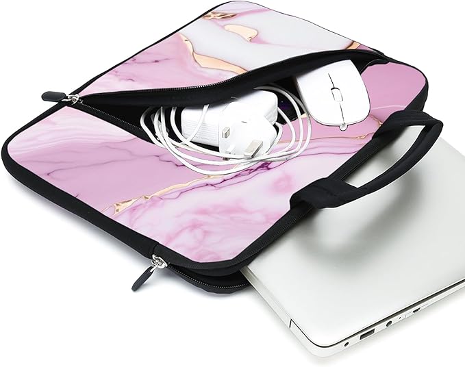Funda para portátil 11.6-12.2 pulgadas - Rosa con asa y bolsillos miniatura 4
