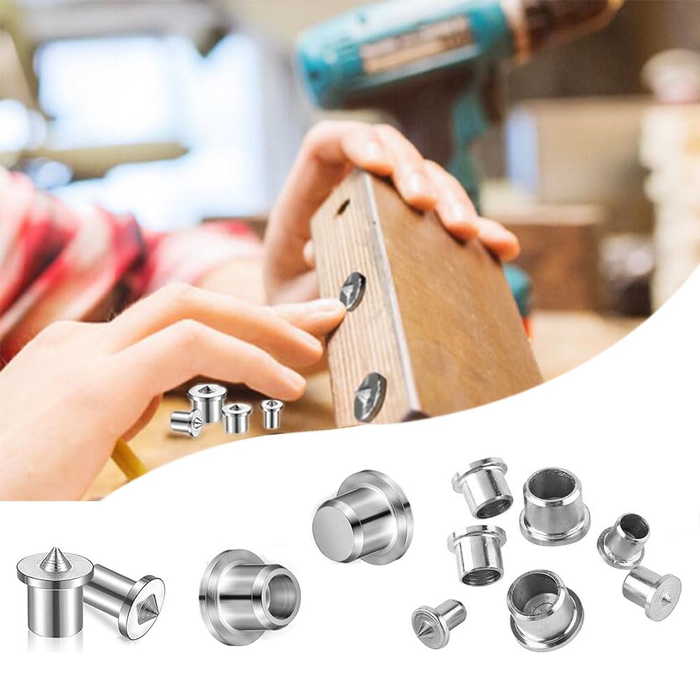SKYPRO Set di 20 perni centrali per la lavorazione del legno, per lavori artigianali, in acciaio, perni di centraggio, per il trasferimento (6 mm)