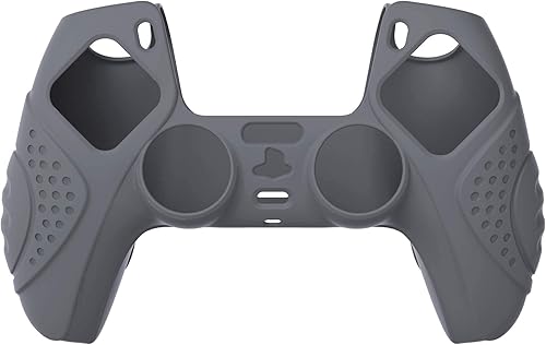 Vista 2 de eXtremeRate PlayVital Guardian Edition - Funda de silicona ergonómica suave antideslizante para PS5, fundas protectoras de goma con tapas negras