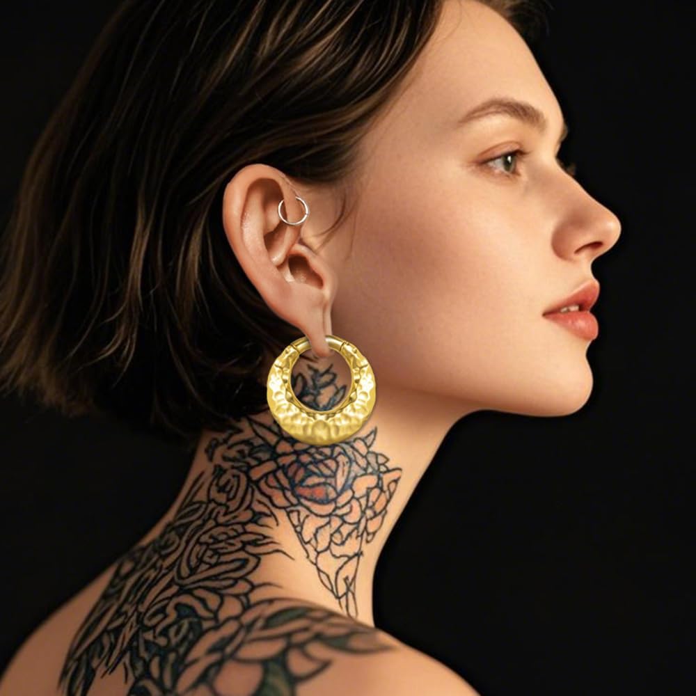 DOEARKO 2PCS Snake Dangle Ear Weights for Stretched Ears Gauges Plugs Body Piercing Tunnels Plug Stainless Steel Hypoallergenic Body Jewelry