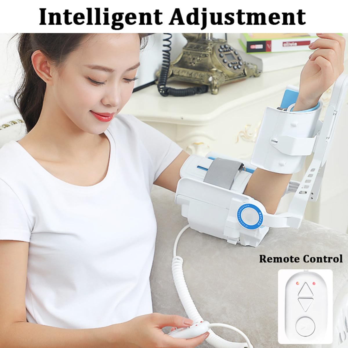 Esercitatore elettrico per gomito, tutore per gomito incernierato, esercitatore per braccio, regolabile da -5° a 150°, protettore per gomito per pazienti con emiplegia da ictus
