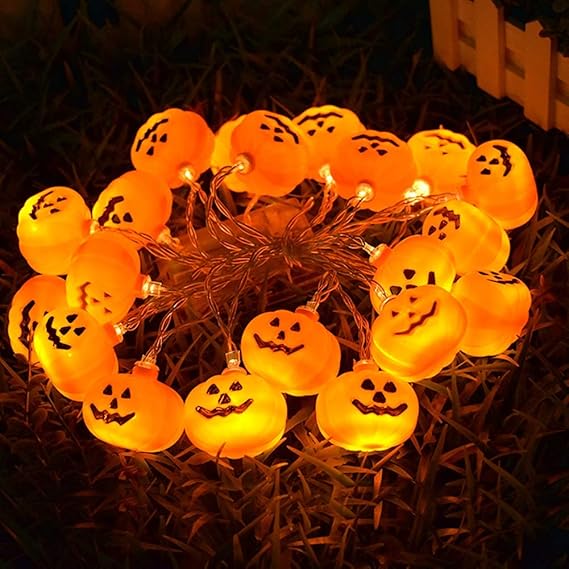 DomeStar Halloween Pumpkin String Lights,10ft 20LED Battery