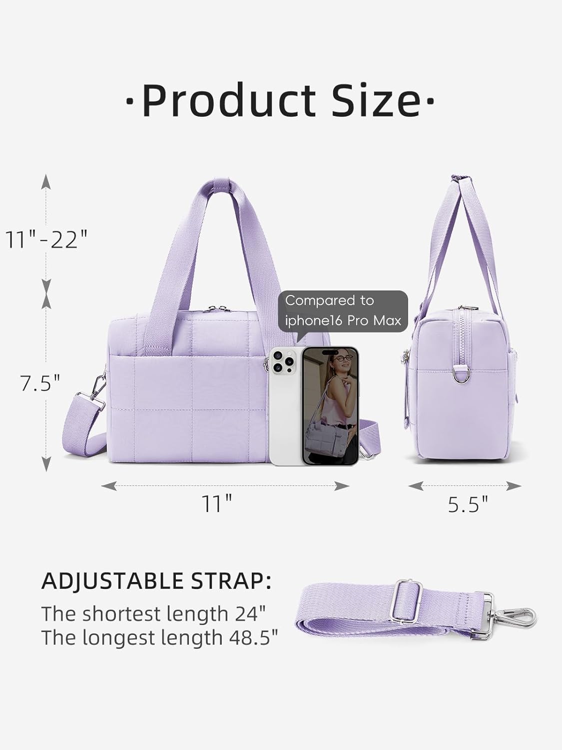 WESTBRONCO Small Puffer Crossbody Bags for Women, Mini Puffy Quilted Gym Bag Lightweight Tote Bag with Zipper Compartments
