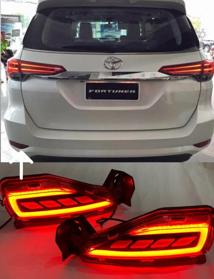 DDA ENTERPRISE led rear bumper reflector light compatiable for Toyota Fortuner 2017-19 Onwards with Matrix Function (set of 2pcs)-image-47