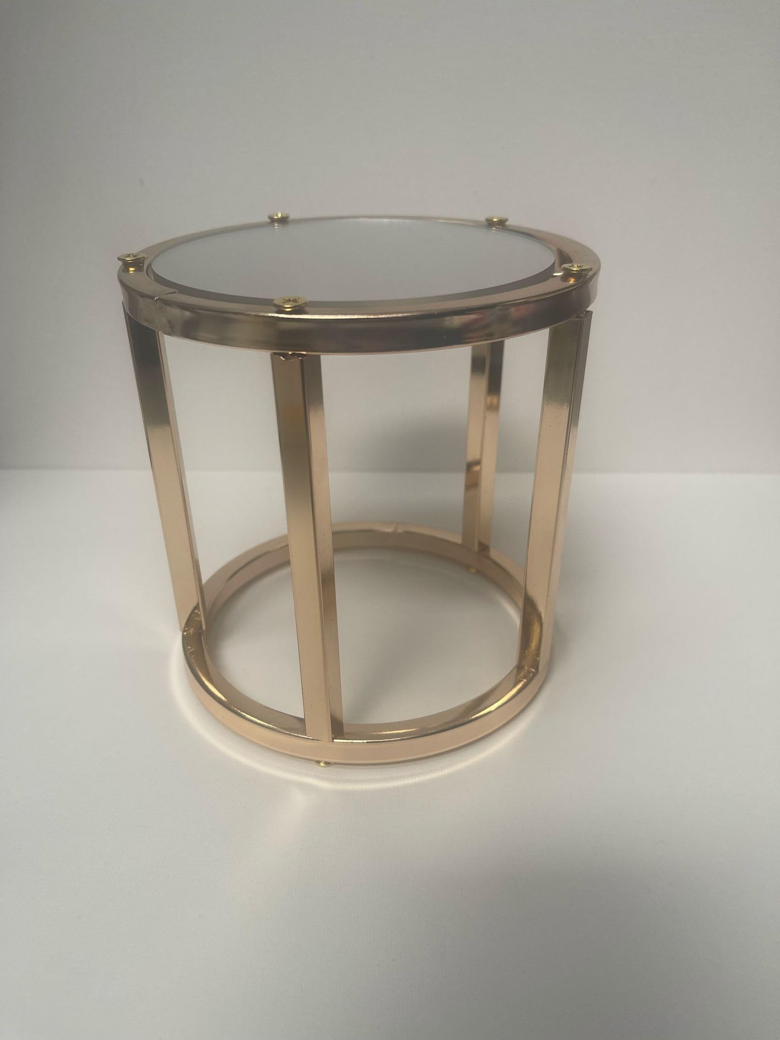 H Homedelight1234 Round Metal Cake Raisers, Gold, Wedding Cake Separators, Decorative Display Stand (15cm D x 15 cm H / 5.9β D x 5.9β cm H)