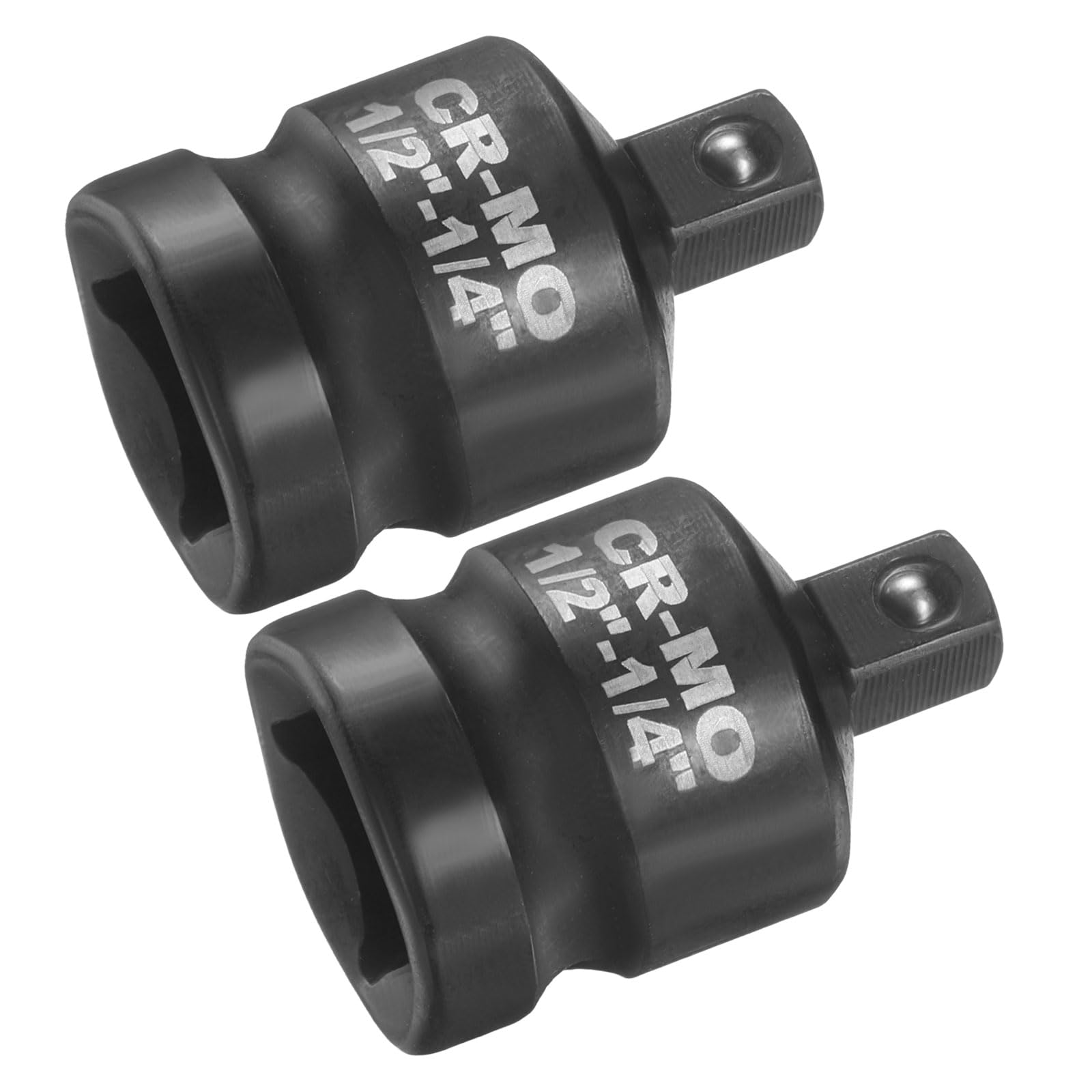 sourcing map 2pcs Impact Socket Adapter 1/2" Female to 1/4" Male Square Drive Reducer Standard SAE CR-MO Steel Converter Impact Driver Ratchet Wrench Breaker Bar Conversion, Black
