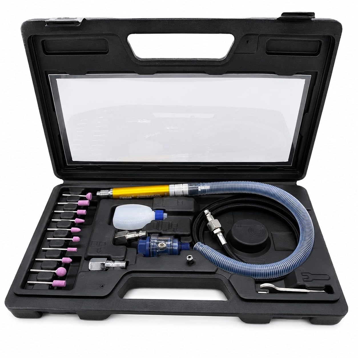 Mini Smerigliatrice Pneumatica ad Aria Compressa 54000 RPM Kit 17 Pezzi 3 mm per Metallo
