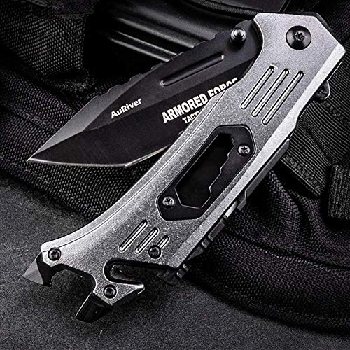 6-in-1 folding knife outdoor extra sharp knife, pocket knife with cover titanium stainless steel, hunting knife with pencil sharpener, whistle, bottle opener, screwdriver, glass breaker, belt cutter - Image 7