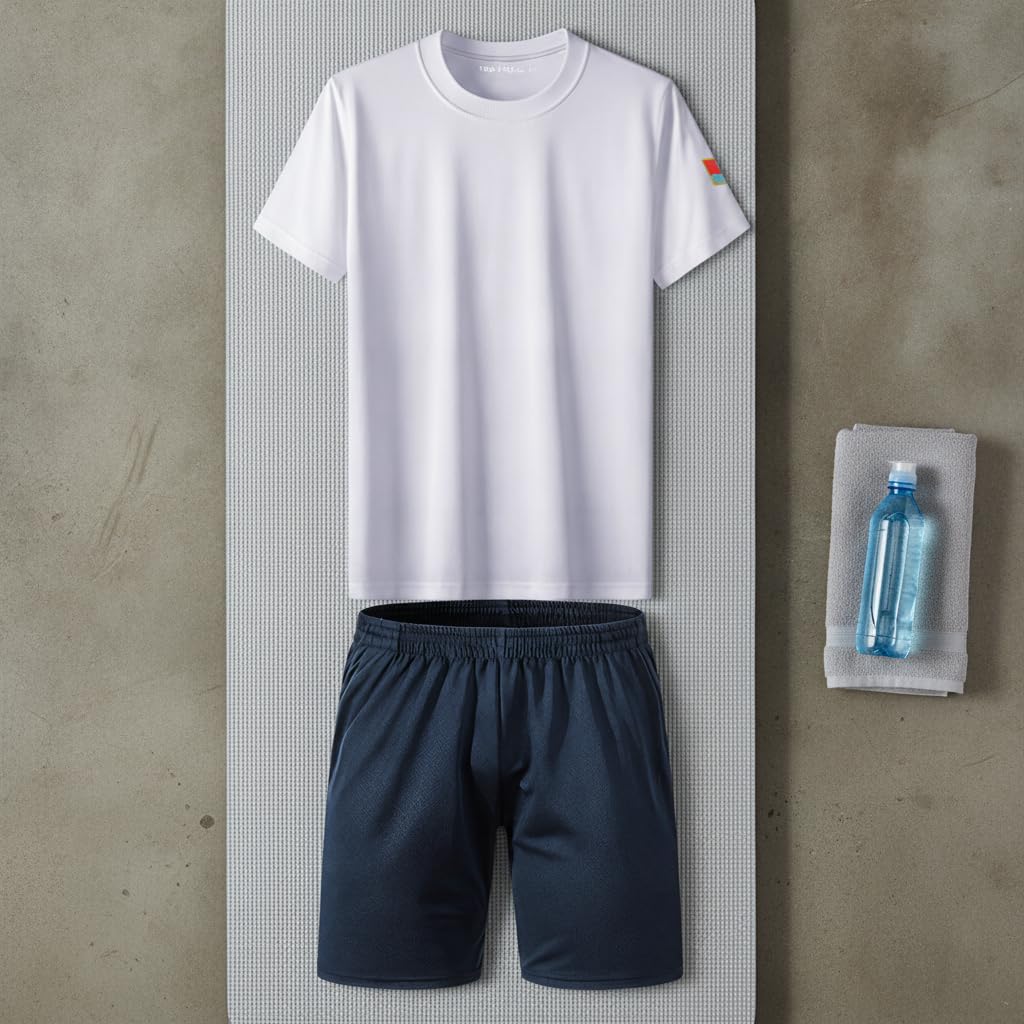 Set Atletico Tuta Sportiva Estiva, Bianco, Bianco, A