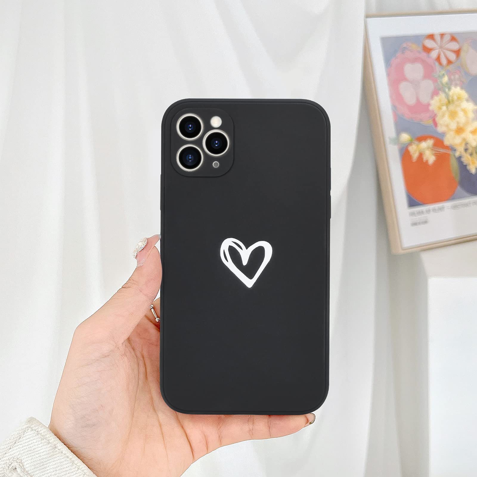 Newseego Custodia Compatibile con iPhone 13 PRO Max, Elegante Oro Love Heart Pattern Design Custodia iPhone 13 PRO Max Custodia Protettiva Sottile in Morbido Silicone Liquido per iPhone 13 PRO Max