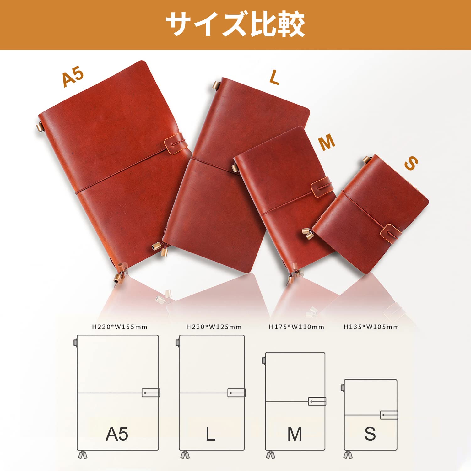 A6サイズ システム手帳 イタリアンレザー ハンドメイド A6サイズ