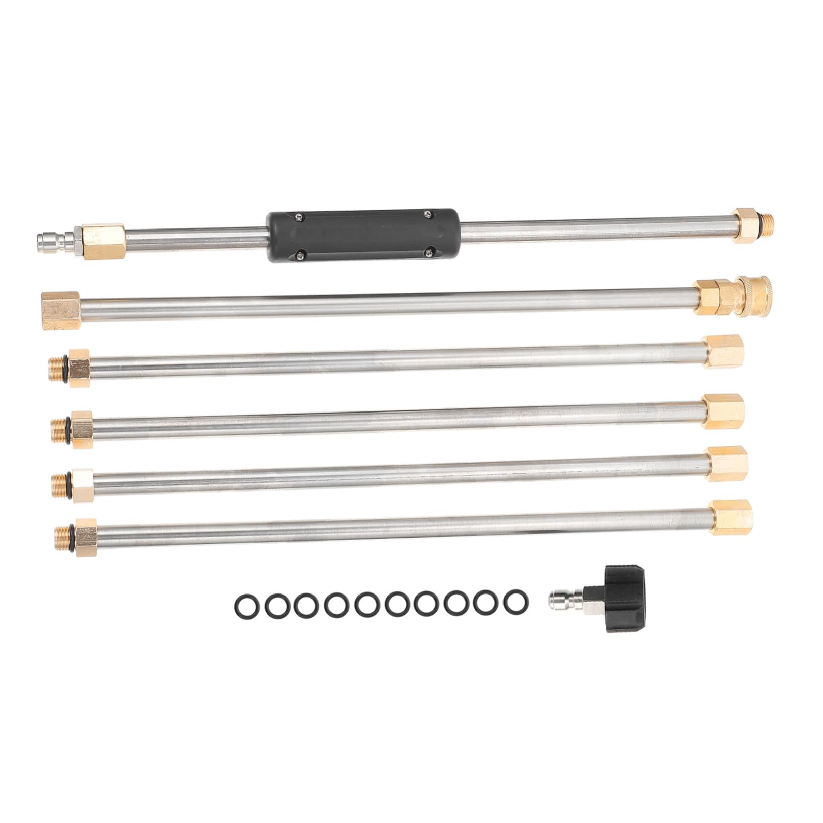 Kisangel Rallonge Caoutchouc et Cuivre pour Acier Inoxydable 1/4 Nettoyeur Haute Pression Compatible, pour Lavage de Clôture Toit