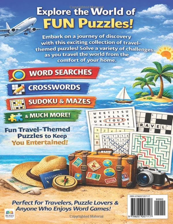 Ultimate Travel Puzzle Book for Adults: 85 Fun Puzzles Including Word Searches, Crosswords, Sudoku & Mazes for Relaxation, Brain Training & Entertainment image 3