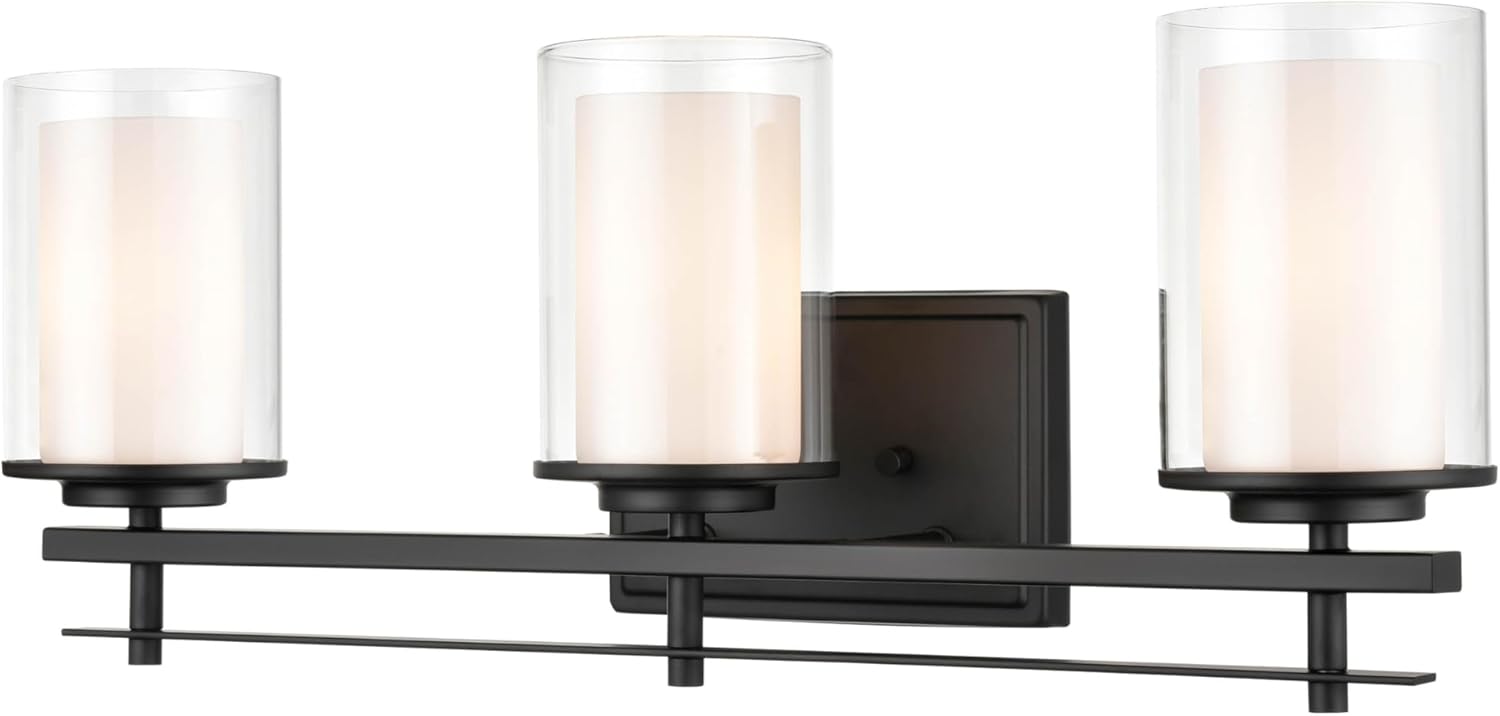 ML Lighting 5503-MB Contemporary Modern Three Light Wall Sconce from Huderson Collection Finish, Matte Black