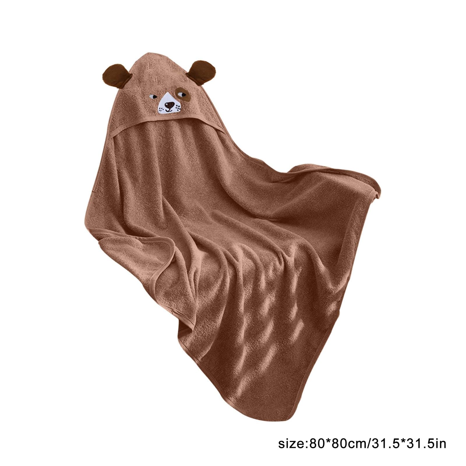 Générique Cape de Bain Bebe Personnalisable - Brodé avec Nom, Cadeau Naissance Personnalisé, Cadeau Personnalisé Bebe, Sortie de Bain Bebe Douce et Sûr, pour Bain Bebe et Bébé Dort (Marron)