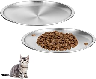 2 Stück Katzennapf Flach Edelstahl, 17 cm Futternapf Katze für Katzen mit Breiten Schnurrhaaren Surefeed Futterschale Trinknapf Katze Napf Katze Fressnapf Katze, Fallsicher Leicht zu Reinigen product image