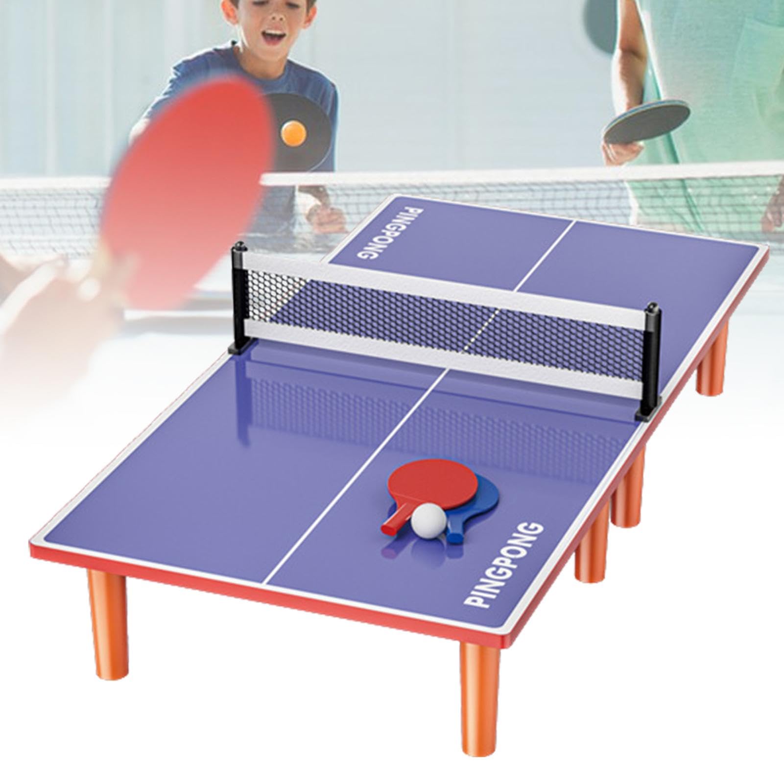- Tavolo da ping pong piccolo - tavolo da ping pong pieghevole con 2 racchette 1 palla, stabile e resistente alle intemperie, per bambini, adulti, sale giochi, appartamenti, uffici