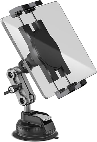 Soporte de aluminio resistente para tablero de instrumentos y parabrisas, soporte de automóvil, soporte de metal de 360 de 2 etapas con ventosa para