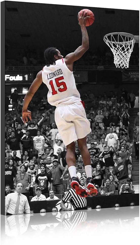 Kawhi Leonard Canvas Oil Painting Wall Art Large Print Raptors Artwork for Home Decoration (70 x 100 cm)