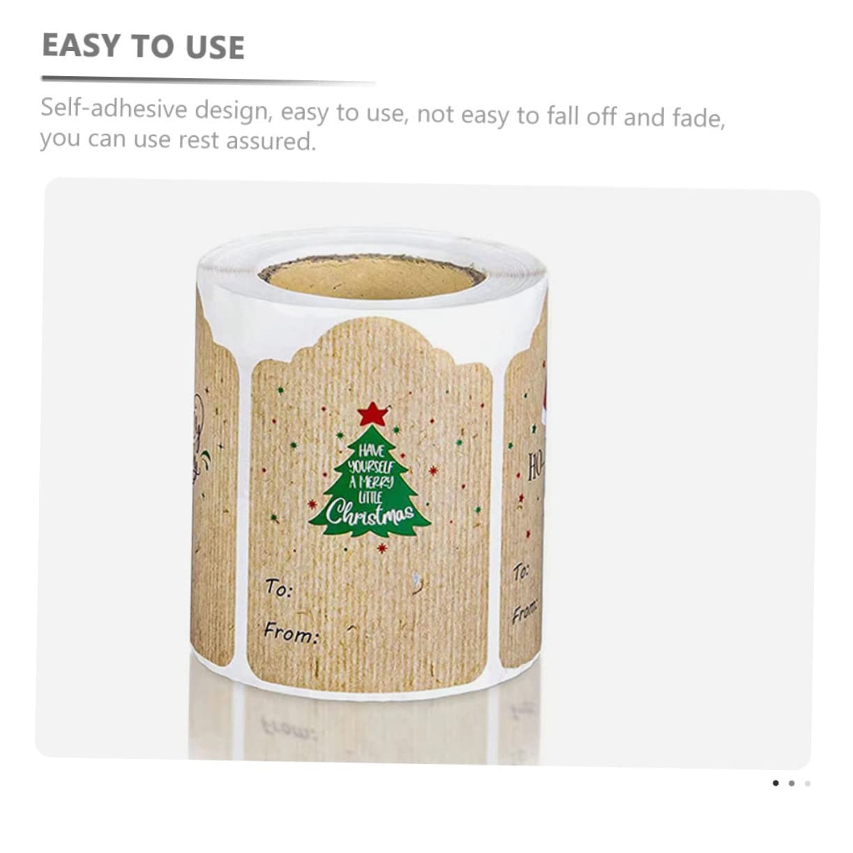STOBOK 2rotoli Adesivi Natalizi Carta Kraft Etichette Decorative Autoadesive Design Festivo Per Regali e Decorazioni Natale
