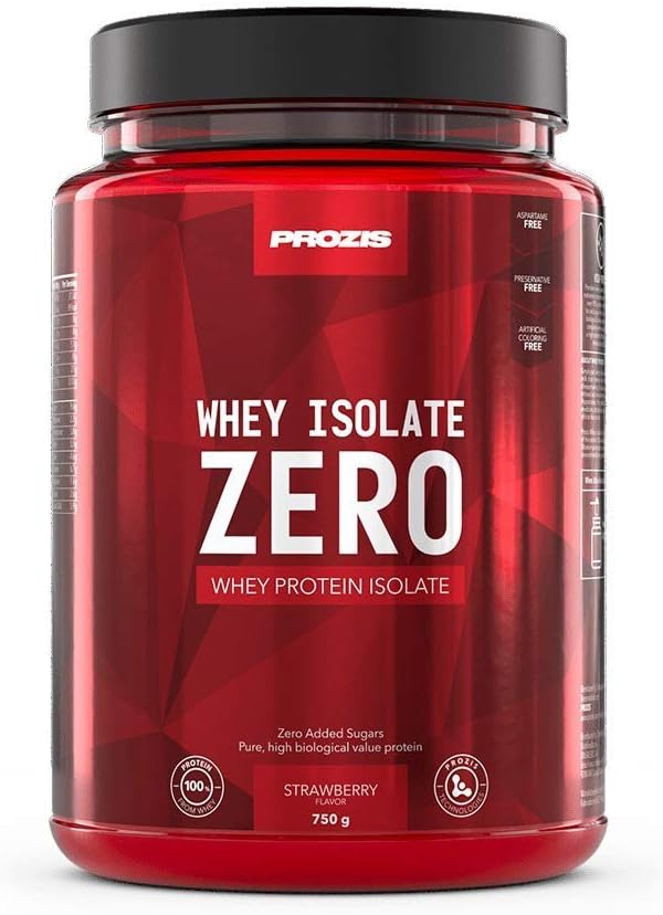 Prozis Zero Whey Protein Isolate Powder 750g - Best Tasting Strawberry for Weight Loss, Muscle Recovery, Bodybuilding - Low Carb - 30 Servings