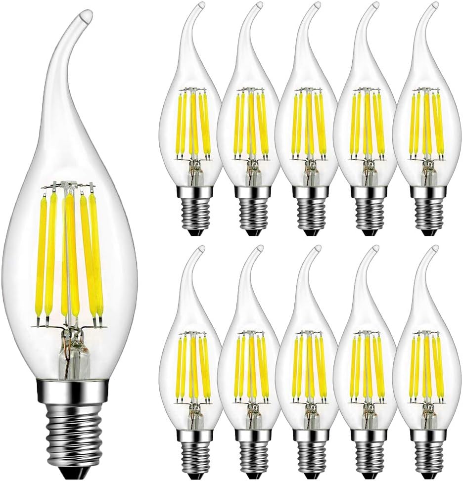 RANBOO E14 LED Filament Light Bulb 6W Equivalent to 60W Cool White