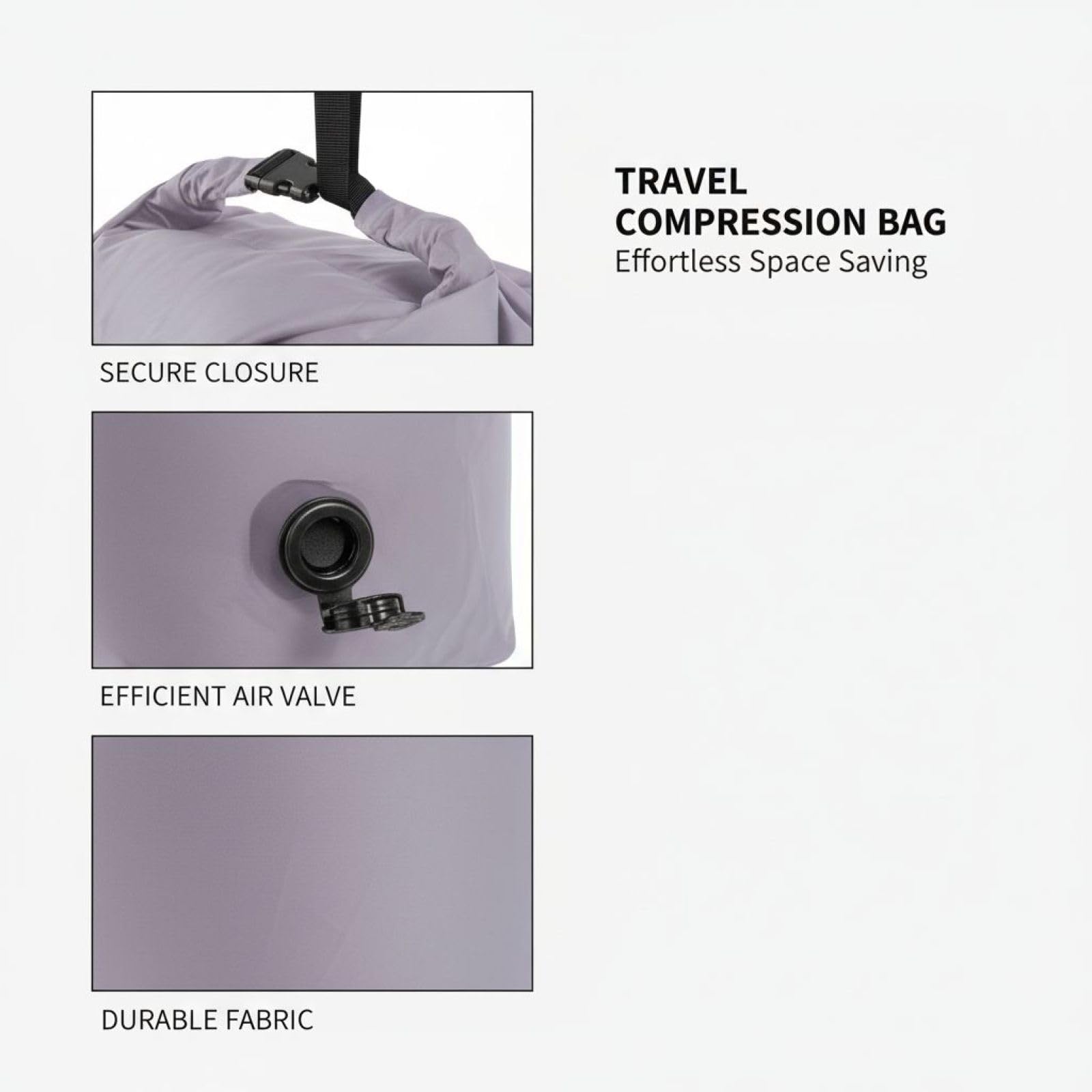 Kompressionsbeutel für Kleidung, 13,4 x 18,9 Zoll, 34 x 48 cm, ohne Pumpe, wasserdichter Kompressions-Organizer mit Luftventil, platzsparender tragbarer Wäschebeutel, für Reisen und Zuhause, Größe M