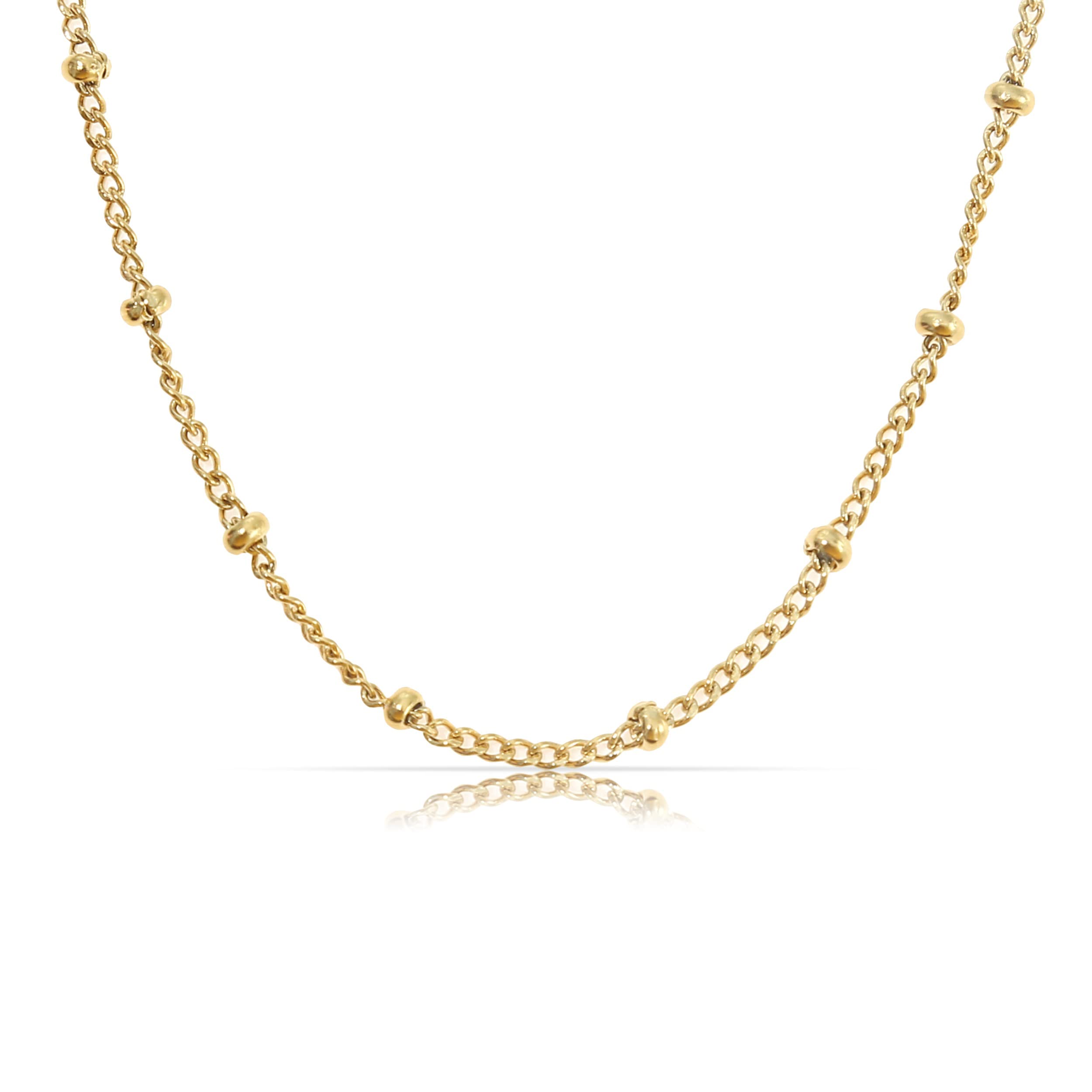 Made by NamiCollar minimalista para mujer • discreto collar de acero inoxidable con cierre de mosquetón fuerte • Gargantilla para mujeres y niñas • Cadena de eslabones de filigrana • Regalo para ella