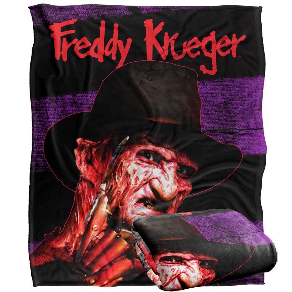 Plaid Freddy A Nightmare on Elm Street LOGOVISION en maille ultra douce 152x127 cm
