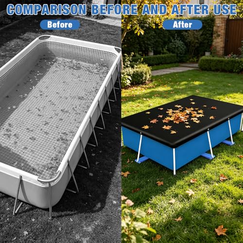 LYPPUL Schwimmbadabdeckung für Rechteckige, 221*150cm Rechteckige Poolabdeckung, Pool abdeckung Für Oberirdische Pools, abdeckungen Rectangle Pool für Rectangular Frame Pool Staub Regendicht Langlebig
