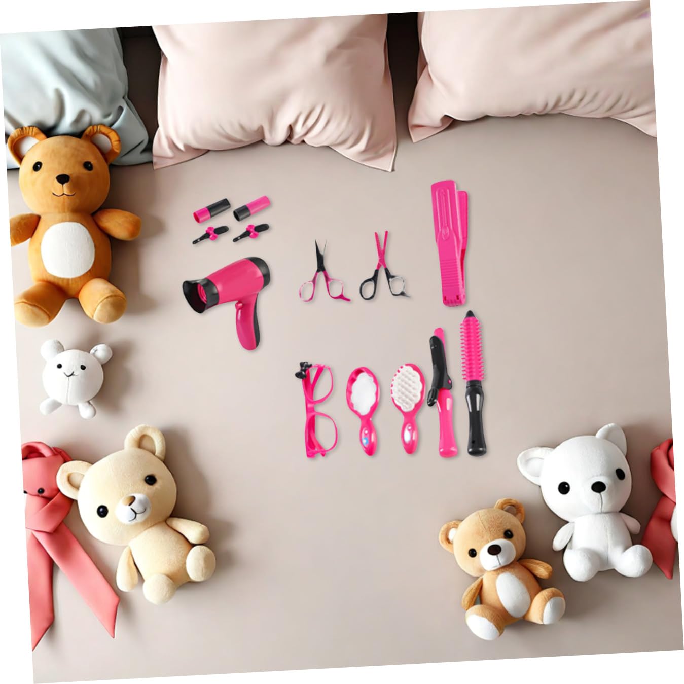 TOYANDONA 2 set Parrucchiere per Kit Salone Leggero e Sicuro Accessori per Styling e Coordinazione Occhio Mano per Bambine e Stimola e Apprendimento Pratico