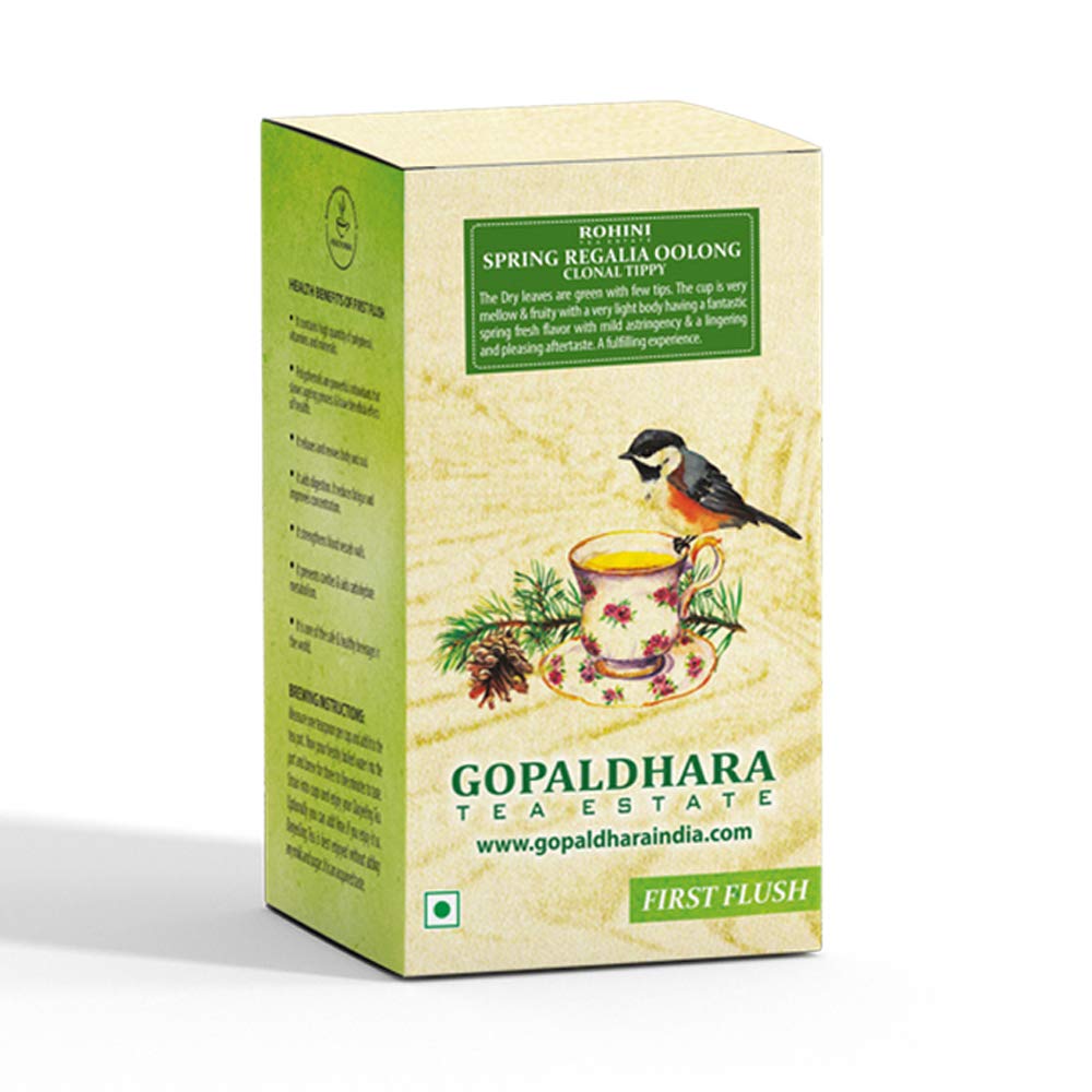 Gopaldhara Darjeeling Tea Spring Regalia Silver Tips Oolong First Flush Tea 75g Paper Box - (Classic Series) FTGFOP1 Darjeeling First Flush Oolong Tea