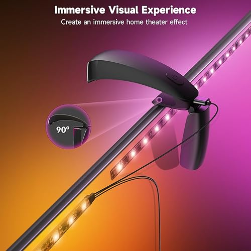 Miniatura 8 de FFJ Luces de TV que cambian con TV, retroiluminación de TV con sensor, control inteligente de aplicaciones, sincronización de juegos y música, luz