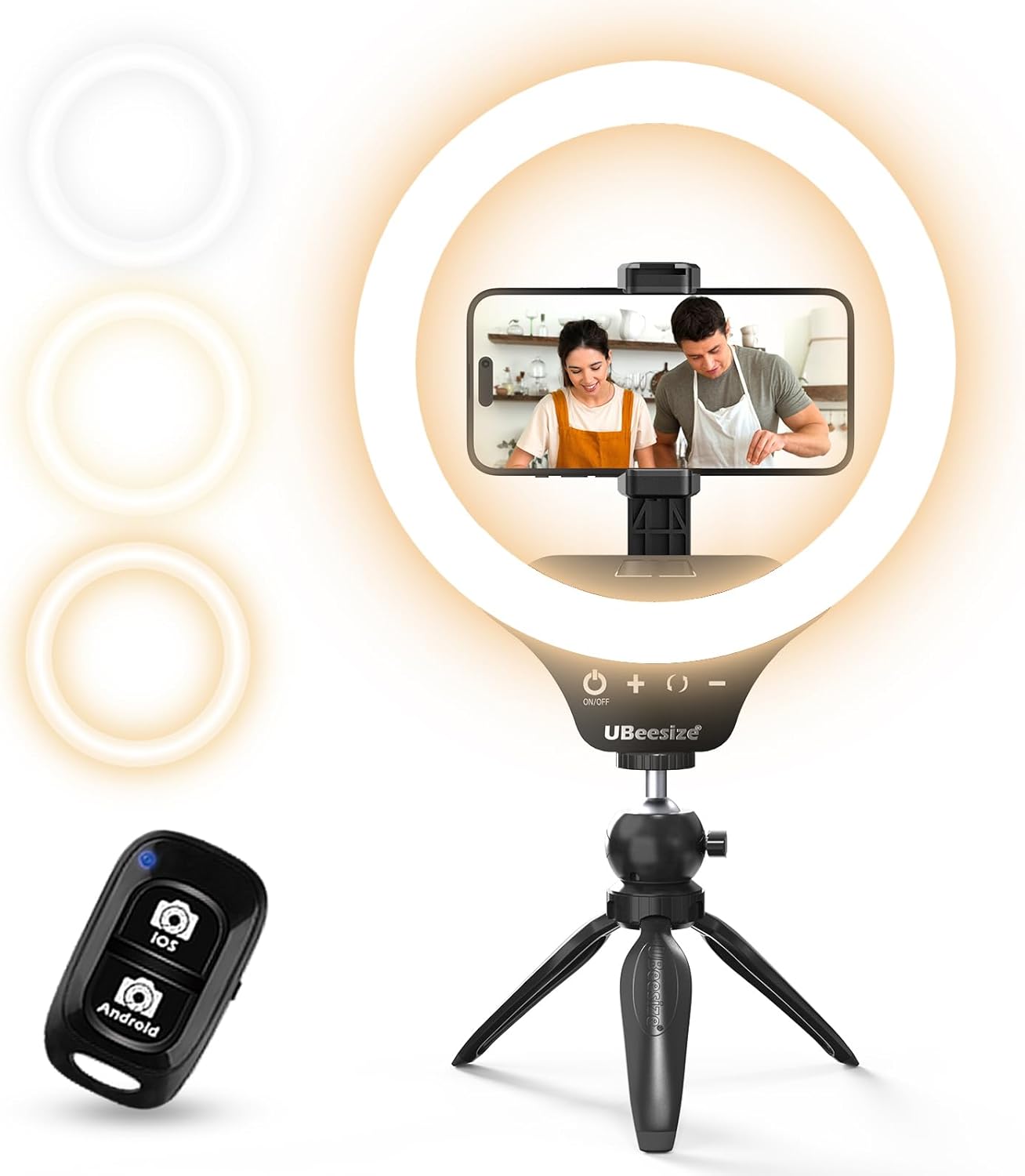 UBeesize Ring Light with Stand and Phone Holder Smart Touch Model