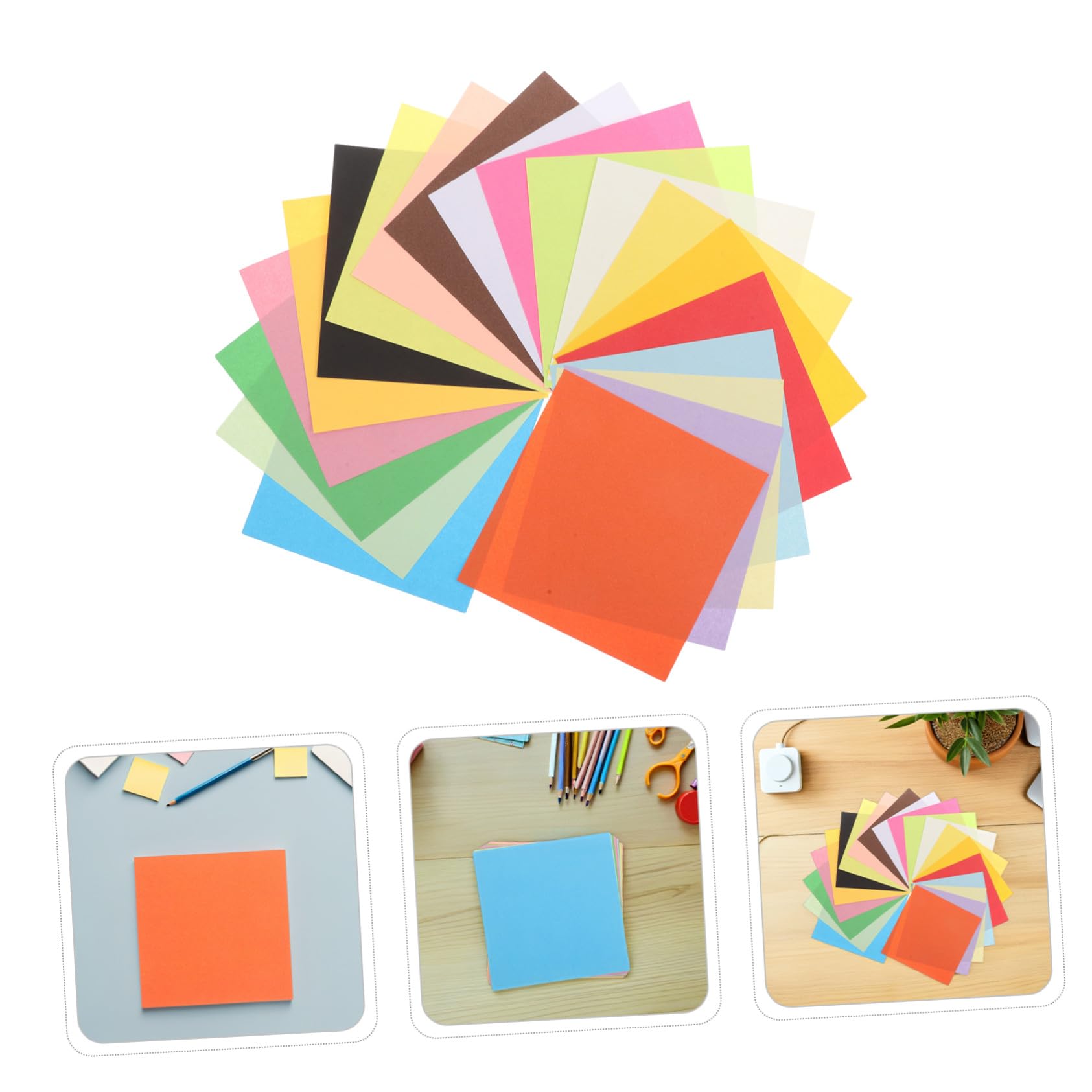 SOLUSTRE 600 Stück Teiliges Origami Papier Farben Doppelseitiges Faltpapier für DIY Bastelprojekte Kunsthandwerk Reißfestes Handgemachtes Quadratisches Bastelpapier für Schule und Zuhause