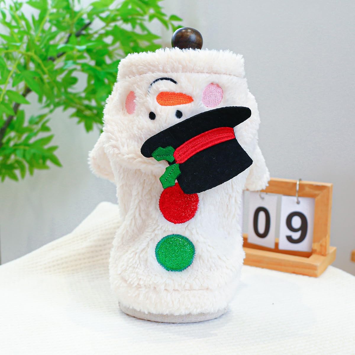 AZA Dog Princess Costume Snowman Hoodie Clothes Fall Winter Pet Plush Hoodies Warm Cat Girl Cute White Thick Coat Outfits for Small Dogs Costumes (M,White)