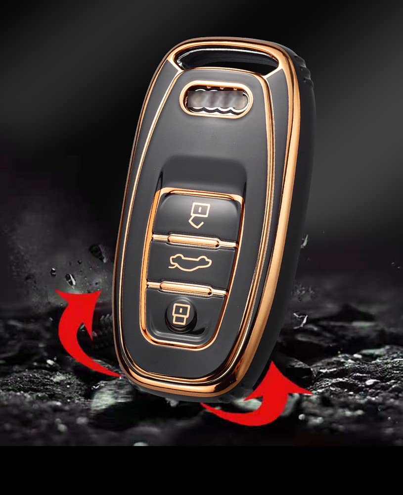 Ontto PU Leder Autoschlüssel Hülle Für Audi - Keyless Go Kompatibel