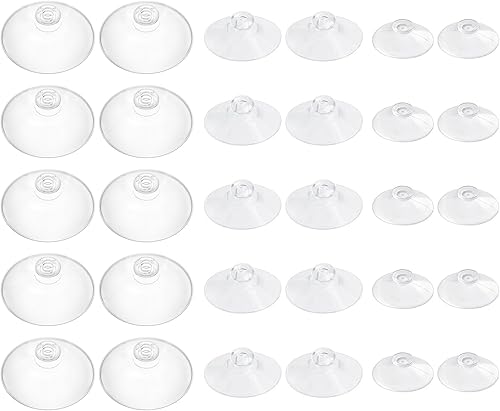 Pawfly Paquete de 30 ventosas para vidrio, pequeñas ventosas de goma para el hogar, cocina, baño, organización, decoración de Navidad (tamaños