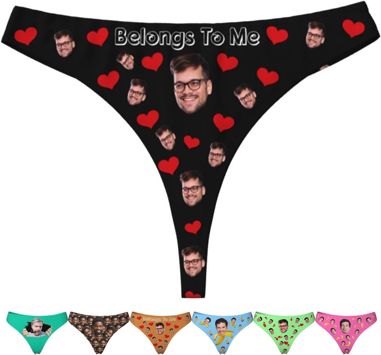 Custom Thongs for Women with Face Personalized Thong Womens Funny Underwear Design Faces Custom Underwear for Gift
