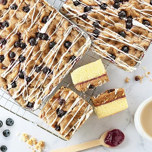 Blueberry Crumb Cake with Vanilla Drizzle (2-PACK) 8x8in Moist Blueberry