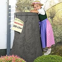 Regentonne Märchenbrunnen 330 Liter - Frostsicher Bis -20°C - Mit Wasserhahn & Stabilem Deckel - Granit-grau