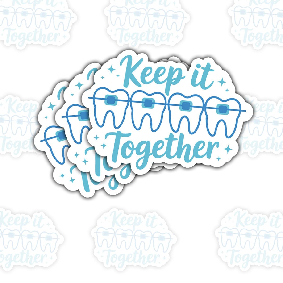 Calcomanías de humor dental Teeth Keep It Together para pensadores positivos