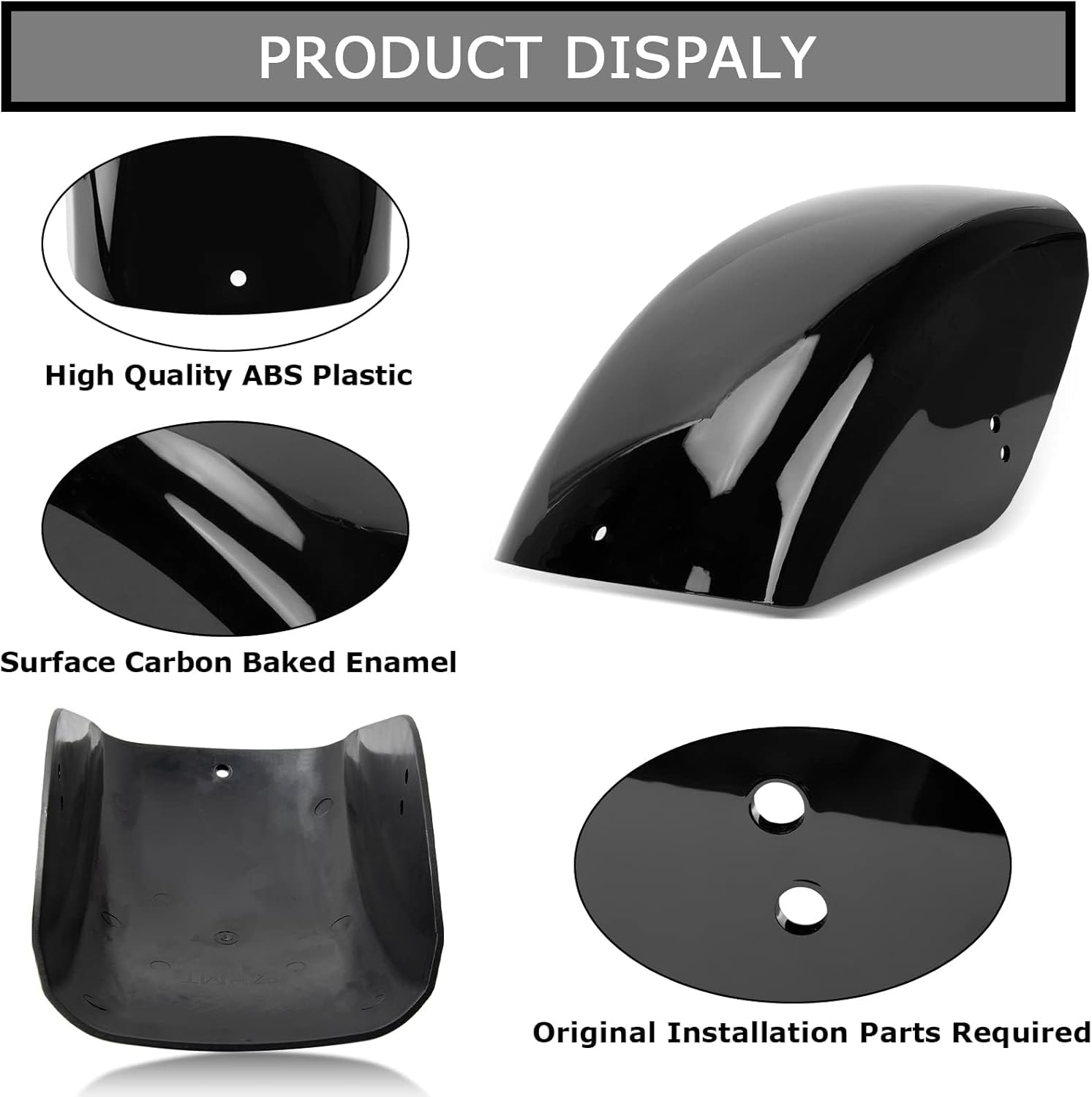 PSLER Motorcycle Rear Mudguard for Sportster XL 883 1200 1986-2022 Bobber Chopper Cafe Racer and Most Motorcycle Models ABS Plastic