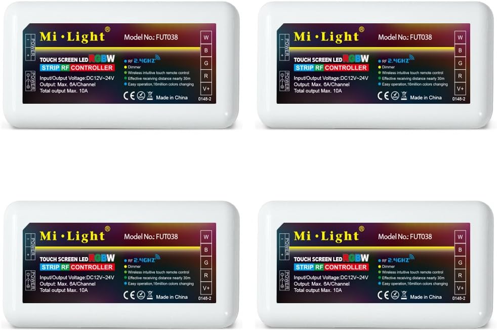 LGIDTECH 4 Pack of Mi.Light RGBW LED Strip 2.4GHz RF Wireless 4-Zone Controller Receiver Box,Not Include RGBW 4-Zone Remote,B3 T3 Panel, iBox1 iBox2 Hub