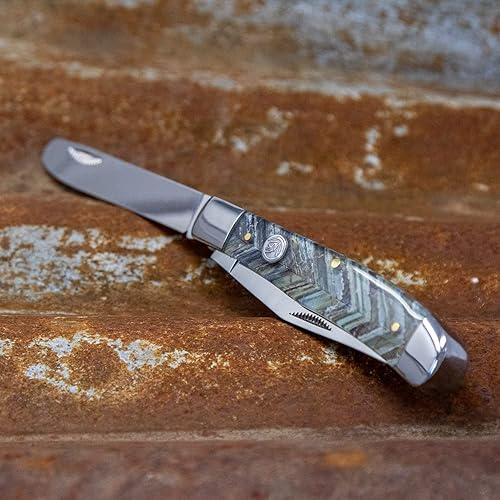 Miniatura 3 de WHISKEY BENT HAT CO. Cuchillo de bolsillo plegable tradicional de 4.125 pulgadas, longitud cerrada, cuchillas de acero inoxidable 440C